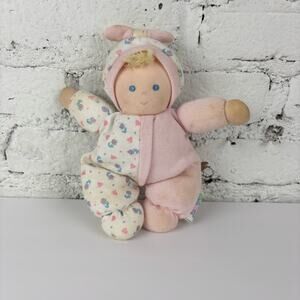 Vintage Eden Pink and White Plush Baby Doll